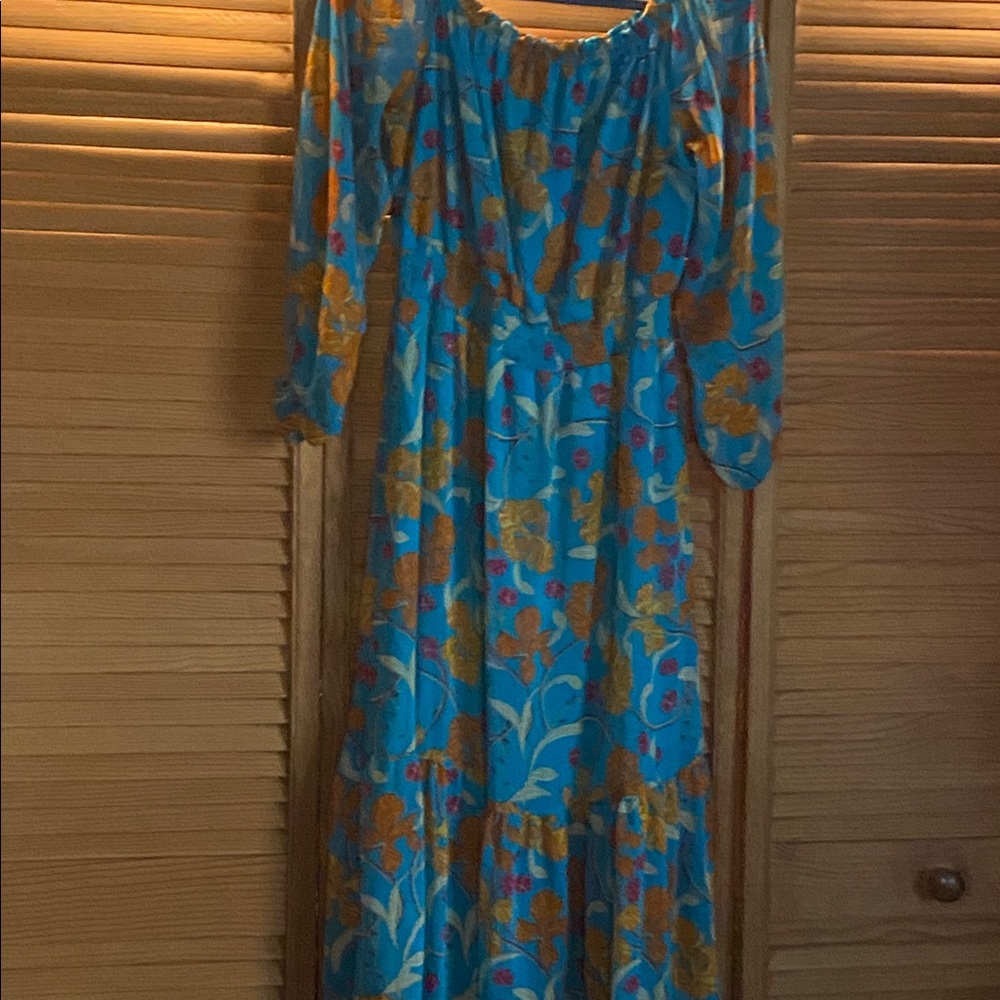 Tropical floral layered Maxi gown